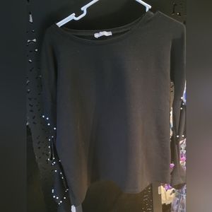 Blacked beaded sweatshirt